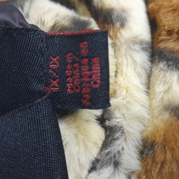 Adrienne Landau Faux Fur Safari Vest 1X Brown Cream - Picture 5 of 5